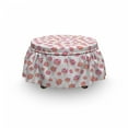 thumbnail image 3 of Floral Ottoman Cover, Cartoon Wild Flower Petals, 2 Piece Slipcover Set with Ruffle Skirt for Square Round Cube Footstool Decorative Home Accent, Standard Size, Multicolor, by Ambesonne, 3 of 5