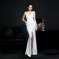 thumbnail image 5 of Vestido de novia con tirantes largos para brindis, vestido de fiesta ajustado con cola de pez, modelo de coche para boda, vestido de exhibición, 5 of 5