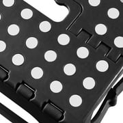 Casafield 13 Folding Step Stool with Handle - Black, Collapsible Foot Stool for Adults