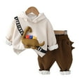 thumbnail image 2 of AJZIOJIRO Toddler Kids 2Pcs Sweatshirt Sweatpants Set for Boys Girls,Baby Cotton Hoodie Sweatsuit Jogger Pants Set Cute Dinosaur Autumn Winter Tracksuits Kid Active Clothes Sets for 1-5Y, 2 of 7