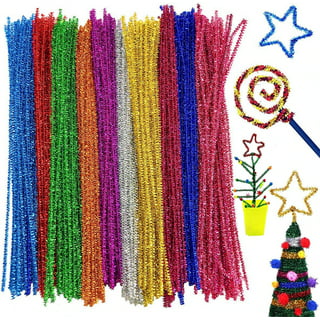 Nogis Fluffy Soft Pipe Cleaners, Value Pack of Craft Supplies for Kids (Pack of 100), Assorted, Other