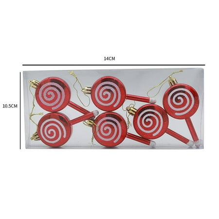 

Goodhd Christmas Tree Electroplating Painted Candy Lollipop Pendant Kid Gift Xmas Decor