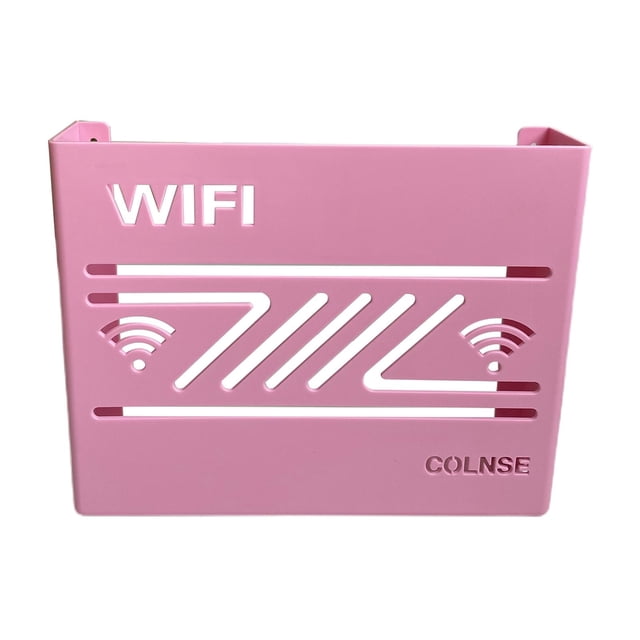 Estante De Enrutador Estuche De Almacenamiento Gestión De Cables Para El Hogar, Sala De Estar, Escritorio, Rosa Sunnimix Caja de almacenamiento del estante del enrutador