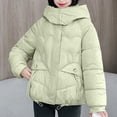 thumbnail image 2 of Winter Warm Coats for Womens Fashion Plus Size Solid Color Hooded Jacket, 2 of 9