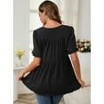 thumbnail image 4 of DARING DIVA Women's Boho Ruffled V Neck Short Sleeve Maternity Tops S Black, 4 of 7