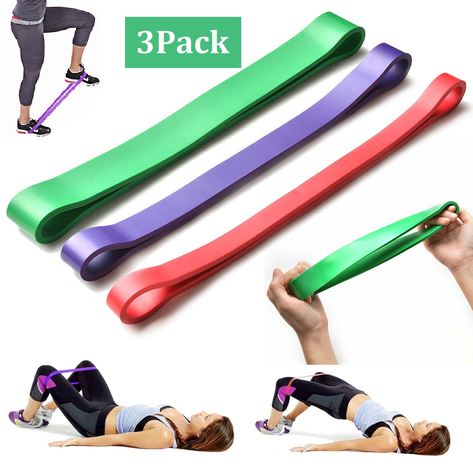 RESISTANCE EXERCISE BANDS Home Gym Workout Band Fitness Yoga Training Men Women 