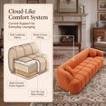 thumbnail image 5 of LUCKHAO 98.4" Modern Compressed Cloud Sofa, 3-Seat Corduroy Couch, No Assembly Sofa-in-a-Box, Orange, 5 of 8