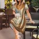 thumbnail image 3 of Disketp Golden Drapes Pillars Clouds para Vestido de Manga Corta para Mujeres, Vestidos de Verano para Mujeres, Casual y Holgado para la Playa, 3 of 6