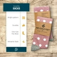 thumbnail image 3 of No Cold Feet Fun Colorful Novelty Dress Socks for Men, Dusty Rose with White Polka Dots, Men's Size 8-13, Crew Socks, 3 of 7