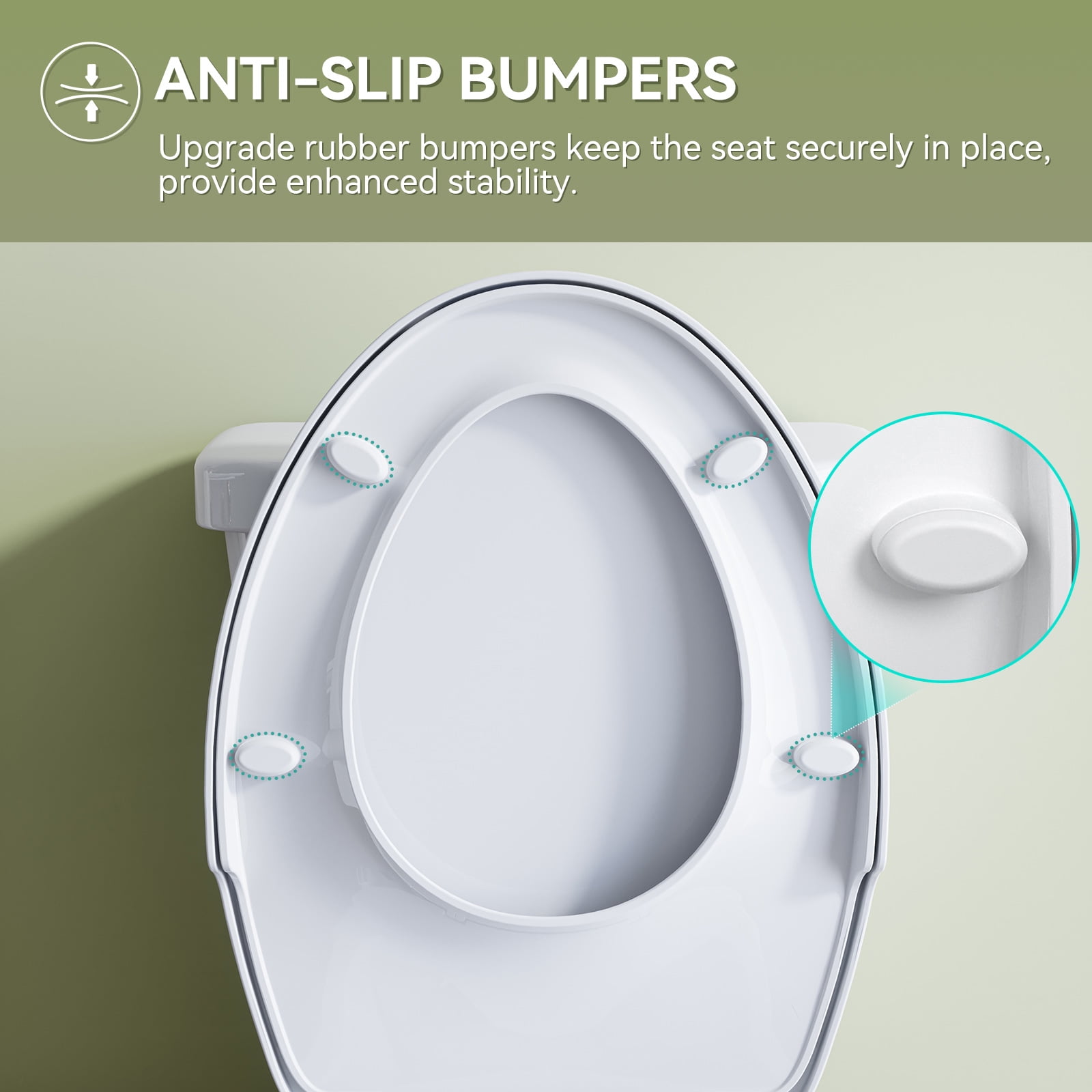 HOROW 15.24 in x 19.41 in Toilet Seat Bidet Non-Electric Bidet Toilet Seats Elongated White with Adjustable 4 Pack