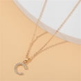 thumbnail image 1 of Fiudx Collar de 26 Letras de Oro para Mujer, Colgante Diy con Cadena de Clavícula de Diamantes, 1 of 4