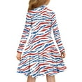 thumbnail image 3 of DISNIMO Zebra Print Dress Girls Star Dresses for Kids 4-5 for School Girl Dress Kids Long Sleeve Collared Dress for Girls Button Down Midi Dress Girls Skater Dress Kid Sundress Girls Clothes, 3 of 7