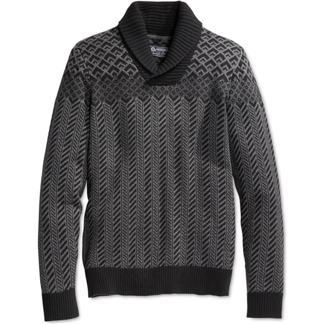 Suéter tipo Chal American Rag para hombre Fair-Isle gris mediano