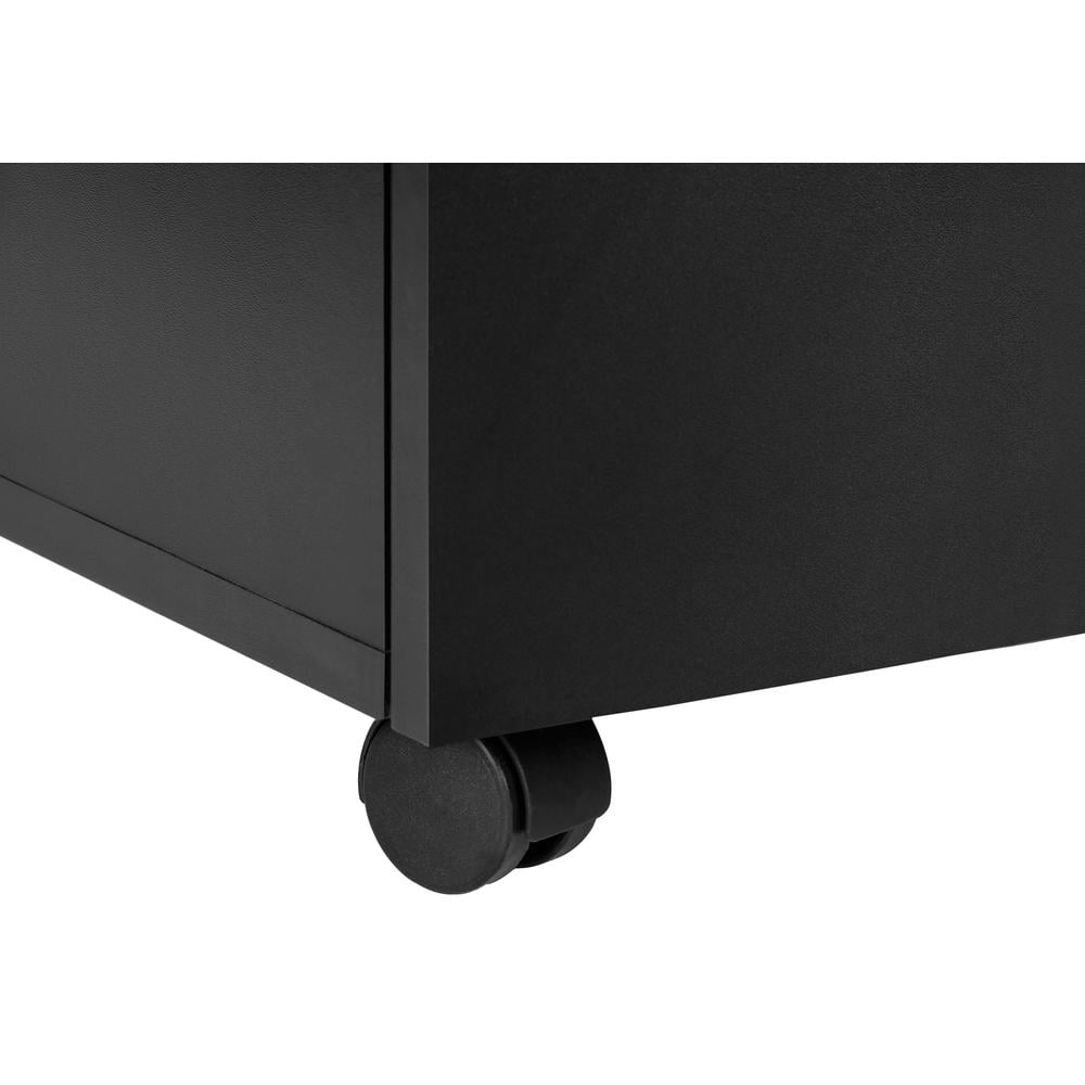 Monarch Specialties File Cabinet, Rolling Mobile, Printer Stand, Office, Work, Black Laminate