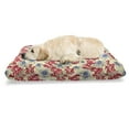 thumbnail image 1 of Floral Pet Bed, Spring Flowers and Dyed Leaves Retro Design Blossoms Vintage Garden Art, Resistant Pad for Dogs and Cats Cushion with Removable Cover, 24" x 39", Pale Yellow Multicolor, by Ambesonne, 1 of 4