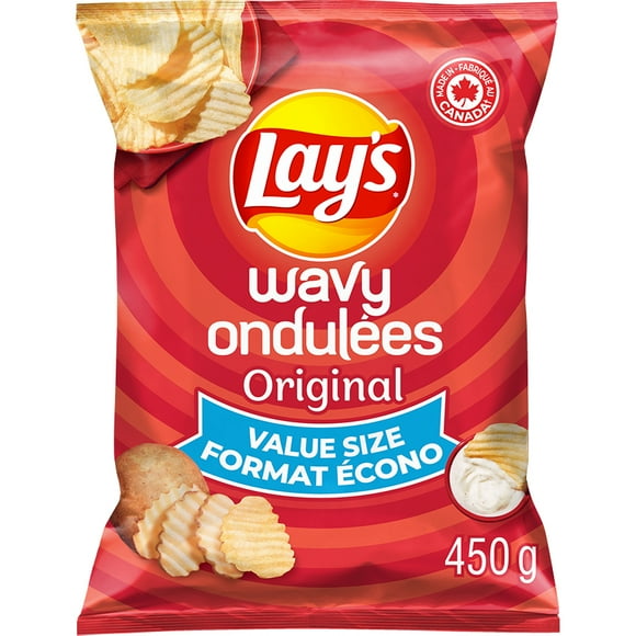 Wavy Lay's Original potato chips, Value Size, 450 g.