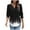 Black #08, variant on Womens Printed Shirts Casual Loose 3/4 Length Sleeve T-Shirts Classic Fashion Smocked Cuffs Blouses Top Dressy V-Neck Women's Shirts Summer Clothings