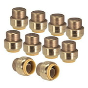 PROCURU 1/2-Inch PushFit End Cap, Push-to-Connect Plumbing Fitting for Copper, PEX, CPVC, PE-RT Pipe, Lead Free Certified (1/2", 10-Pack)