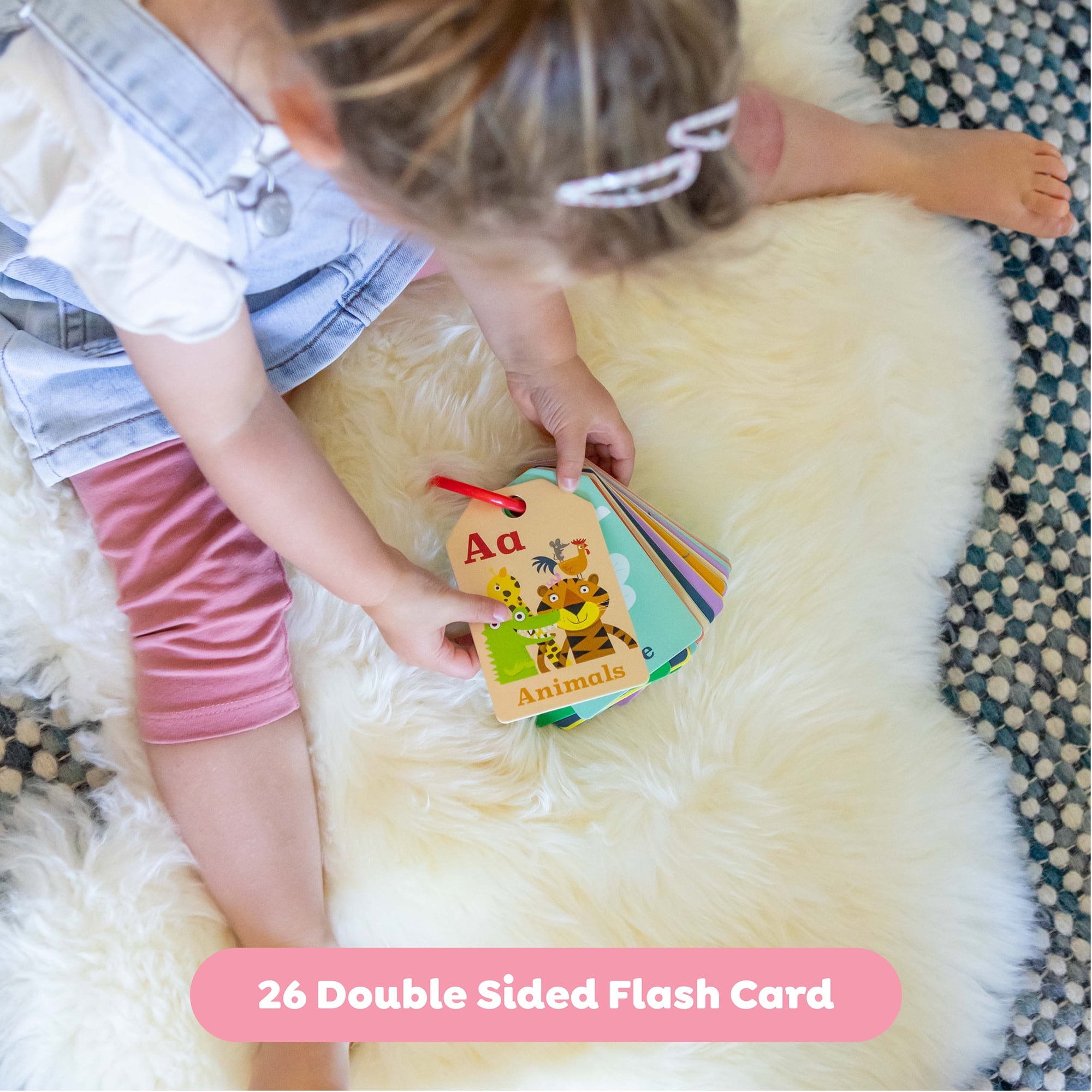 Tiger Tribe: Alphabet Flash Cards – Animal ABC - 26 Educational Double-Sided Cards, Learn Letters & Animals, Storage Ring, Kids & Toddlers Ages 18 Mo+