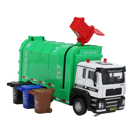 Garbage Truck Toy, Safe 1:50 Pull Back Garbage Truck Alloy For Children