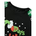 thumbnail image 5 of EYIIYE Christmas Family Pajamas Matching Set, Long Sleeve Letters Print T-shirt with Plaid Pants Sleepwear Loungewear, 5 of 10