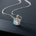 thumbnail image 4 of Gem Stone King 2.91 Ct Cushion Sky Blue Topaz 925 Sterling Silver Pendant, 4 of 5