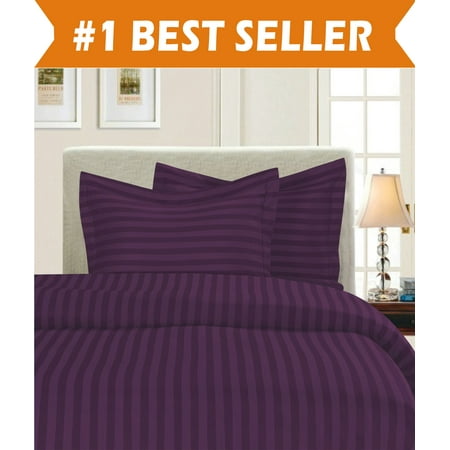 1800 Thread Count Damask Stripe Duvet Cover Set Full Queen