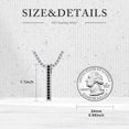 thumbnail image 3 of Bar Necklace 925 Sterling Silver Black Cubic Zircon Bar Pendant Necklace Jewelry for Men Women, 3 of 5