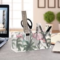 thumbnail image 4 of Flamingos and Palm Trees Acrylic Pencil Pen Holder Cup 4 Compartments Desktop Organiser 7.87"x2.78"x3.54", 4 of 7