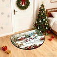 thumbnail image 5 of Half Round Doormat Non-Slip Washable Semi Circle Rug Soft Absorbent Half Moon Mat for Indoor Outdoor Entrance Kitchen Bathroom Sink Patio Welcome Fireplace Floor Rug Christmas Stove Stocking C, 5 of 6