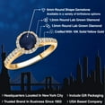 thumbnail image 2 of Gem Stone King 10K Yellow Gold Blue Sapphire and Lab Grown Diamond Engagement Ring for Women | 1.41 Cttw | Round 6MM | Gemstone September Birthstone | Available in Size 5,6,7,8,9, 2 of 6