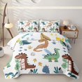 thumbnail image 2 of Erosebridal Multicolor Dinosaur Graffiti Bed Spread Queen,Jungle Dino Egg Queen Coverlet Set For Boys,3pcs, 2 of 7