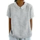 thumbnail image 1 of Ploknplq Elbow Length Tee Shirts for Women,Gradient Shirt,Tunic Tee,Womens Summer Tops Lapel Striped Back Loose Top Casual Shirt T Shirt,3/4 Sleeve Tunic Tops for Women,Top for Women Gray L, 1 of 5