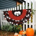 thumbnail image 3 of 2pcs Halloween Bunting Flag 3 Stripe Half Fan Flag Bunting Banner Trick or Treat Halloween Party Decoration Outside Porch Garden Outdoor Yard Indoor Home, 3 of 4