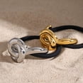 thumbnail image 5 of Stainless Steel 18K PVD Gold Twist Knot Hair Cuffs Hair Ties,Women Ponytail Holders,Ponytail Hair Cuff Hairties No Damage,Geometric Gold Silver Hair Accessories (Gold), 5 of 9