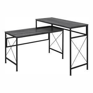 Furniture of America Washall Industrial Bureau d'ordinateur en bois avec USB en gris