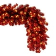 thumbnail image 2 of Vickerman 9' x 18" Artificial Deluxe Red Tinsel Christmas Garland, Warm White Single Mold Wide Angle Mini Lights, 2 of 6