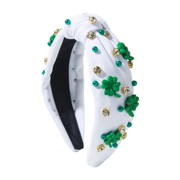 Giaone Luxurious Hairband Hair Hoop Lady Prom Knotted Leprechaun Shamrock