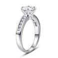 thumbnail image 3 of 925 Sterling Silver Round Cut Solitaire Bridal Ring Cubic Zirconia Promise Wedding Band Proposal Gift for Women Size 5-9, 3 of 5