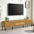thumbnail image 2 of 80-inch TV Entertainment Center | Multi-Functional Storage with High-Quality Hinges | Bohemian Style Rattan | Sturdy and Waterproof, 2 of 5