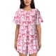 thumbnail image 1 of Fotbe Pink bows Conjunto de Pijama Estampado para Mujer, 2 Piezas, Ropa de Dormir con Camiseta de Manga Corta y Shorts Suaves-Medium, 1 of 6