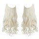 thumbnail image 1 of Nvzi Extensiones de cabello invisibles con hilo de pescar, de fibra sintética larga, ondulada y rizada, estilo diadema ajustable, 40 cm (16 pulgadas), color blanco, 1 pieza., 1 of 5