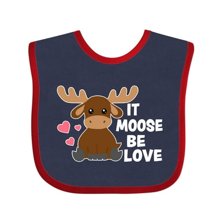 

Inktastic It Moose Be Love with Cute Moose Gift Baby Boy or Baby Girl Bib