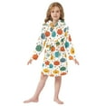 thumbnail image 6 of FORMRS Niños Bathrobe Unisex Hooded Robe Soft Plush Pajamas Sleepwear, Size 7-9T, Colorful Pumpkin Dots Pattern, 6 of 7