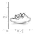 thumbnail image 2 of Solid 14k White Gold .02ct. Diamond Heart Ring Band with CZ Cubic Zirconia Size 7 (Width = 1mm ), 2 of 3