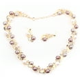 thumbnail image 3 of Conjuntos de joyas para mujer collar de perlas de imitación pendientes Aleación oro, 3 of 9