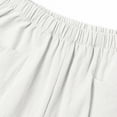 thumbnail image 5 of AOOCHASLIY Women Summer Elastic Waist Pocket Cotton Linen Shorts Pants, 5 of 5