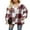 Wine Red, variant on Women Fall Coat Flannel Plaid Print Shacket Long Sleeve Shirts Hooded Jacket with Buttons and Pockets Outerwear for Autumn