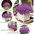 thumbnail image 3 of 20 Bundles Artificial Flowers for Outdoors, UV Resistant Fake Realistic Flowers with Plastic Plants Spring Decor, Faux Silk Flowers for Outside Window Box Front Porch Planter Decor-Purple, 3 of 5