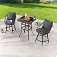 thumbnail image 3 of Patio Festival Fabric 3-Piece Outdoor Bistro Set in Gray & Black, 3 of 10